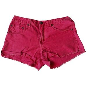 Free People pale red pink linen cotton Shorts size 27